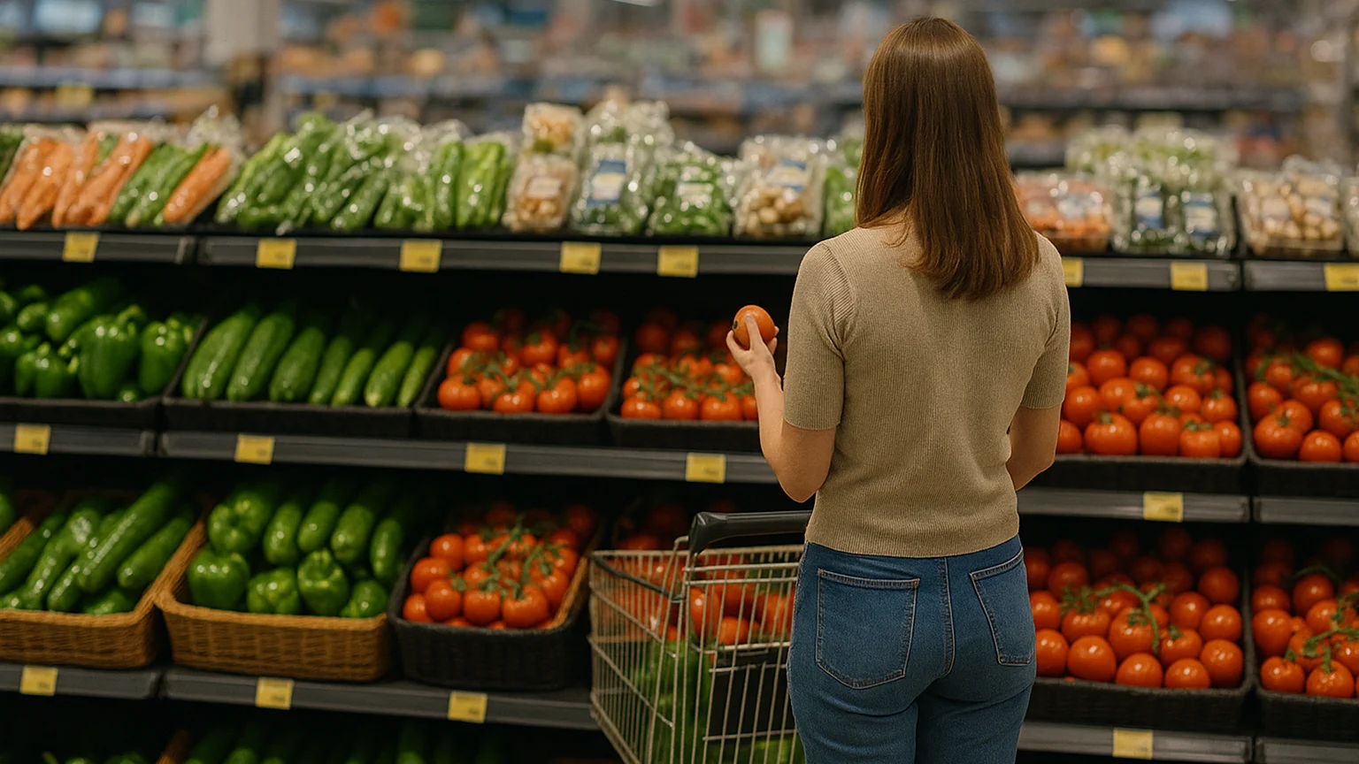 Woman in supermarket