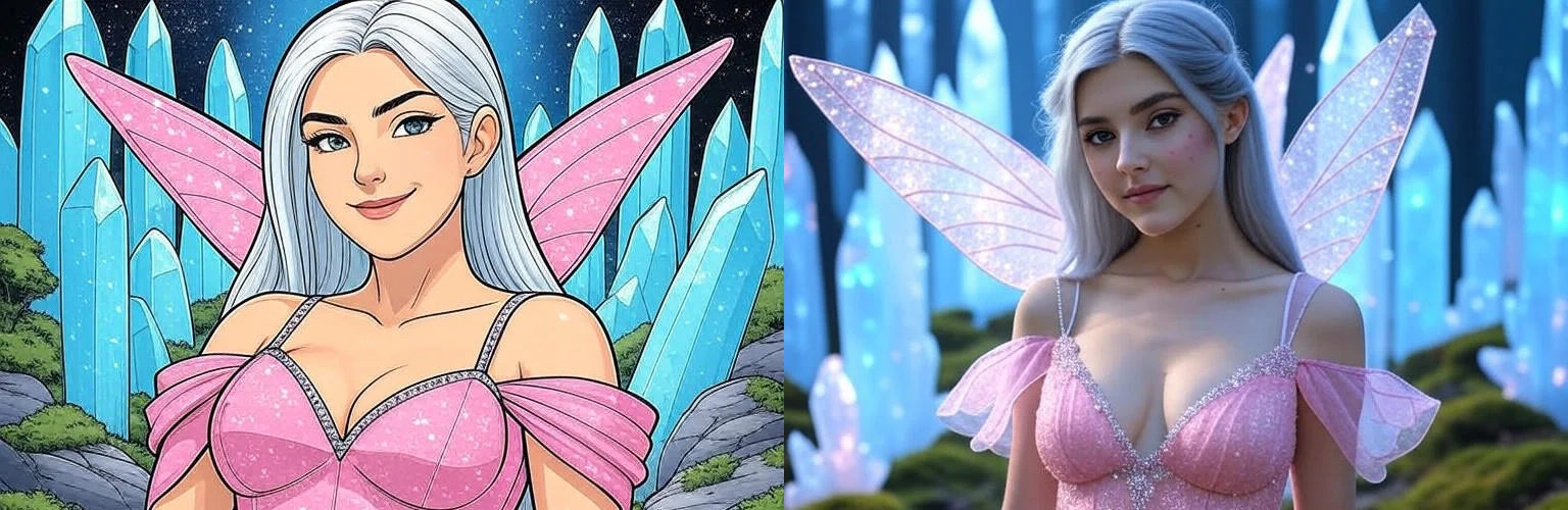 cosplay and ficitional fairy inspired by eva elfie